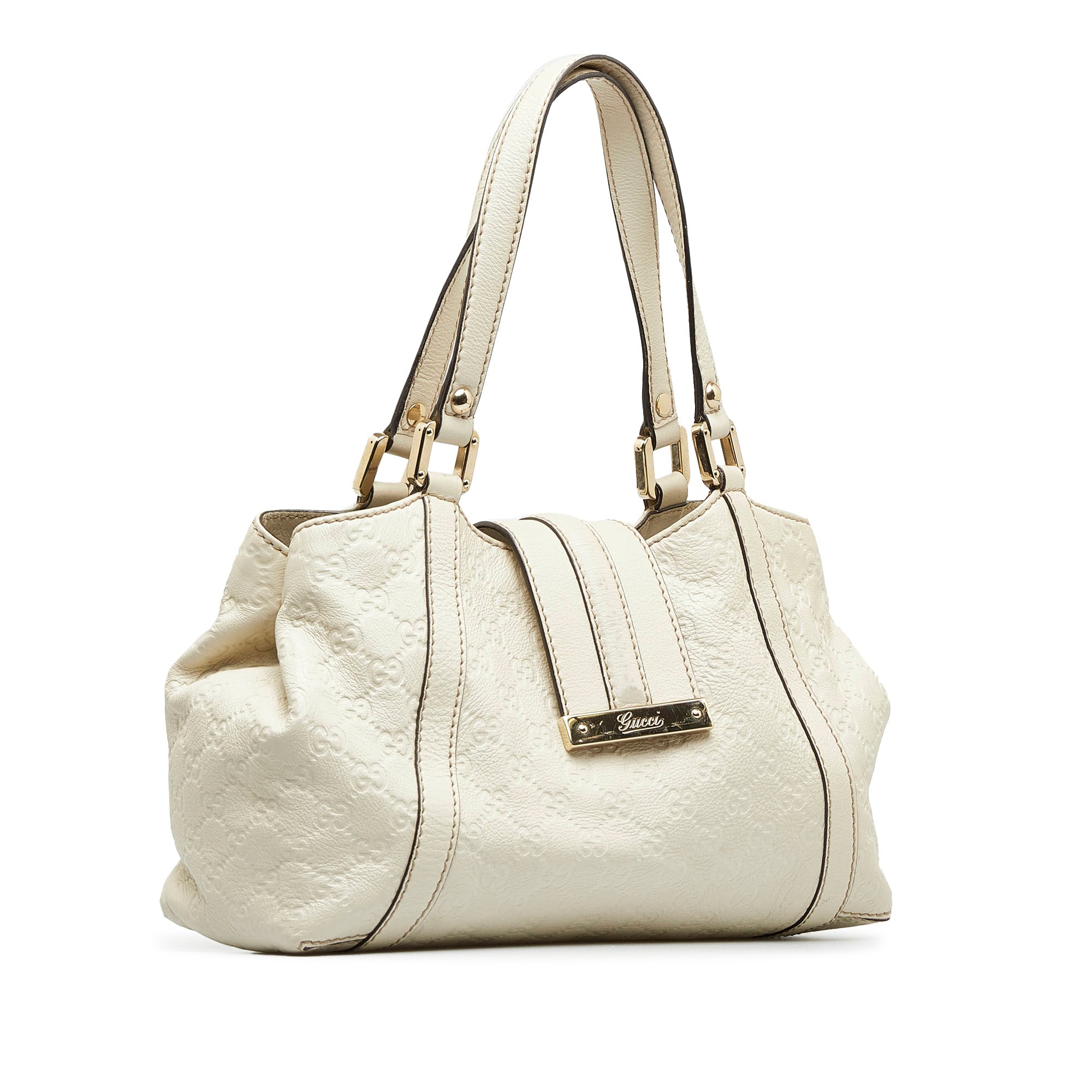 White Gucci Guccissima Tribeca Tote Bag