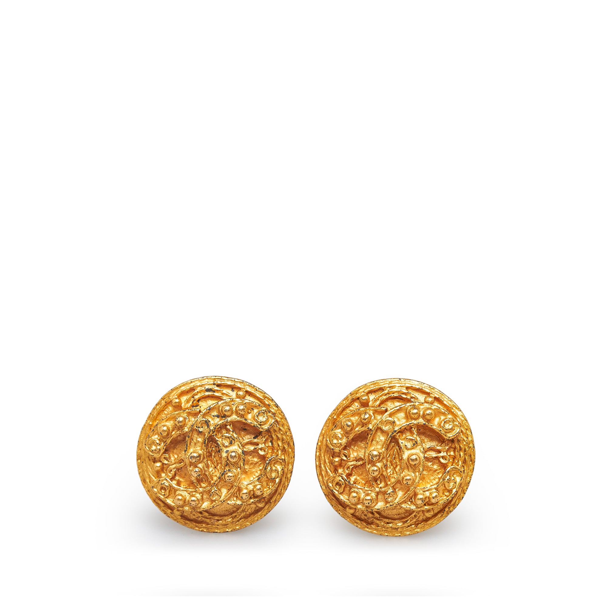 Chanel Pre-owned 2000 CC Stud Earrings - Gold