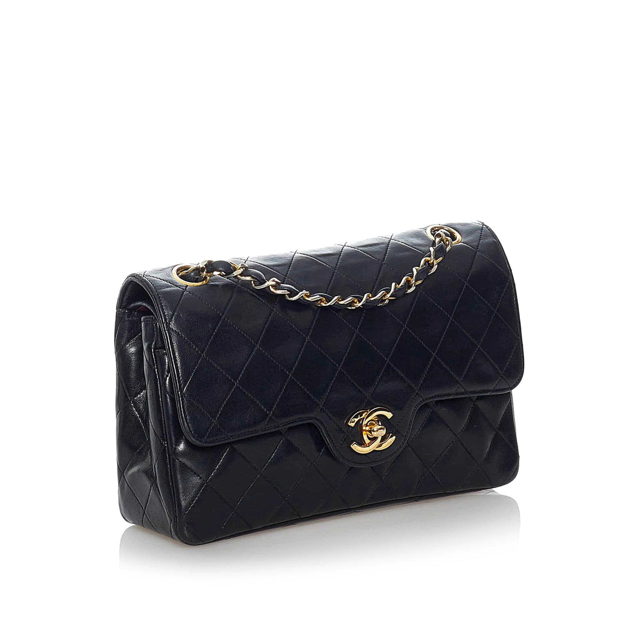 Black Chanel Small Classic Lambskin Leather Double Flap Bag, Infrastructure-intelligenceShops Revival