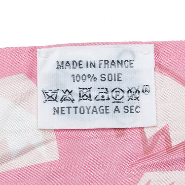 Pink Hermes Printed Twilly Silk Scarf Scarves - Designer Revival