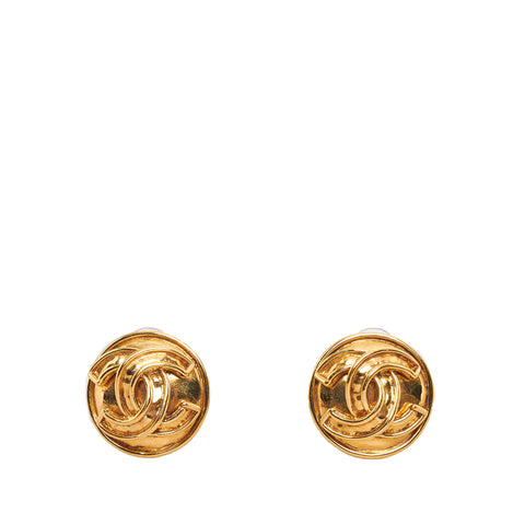 Chanel Gold CC Earrings Vintage