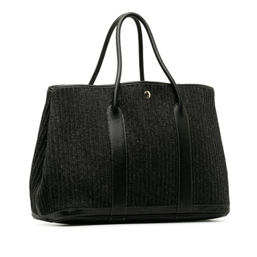Black Hermes Ribbed Wool Negonda Garden Party 36 Tote Bag - Designer Revival