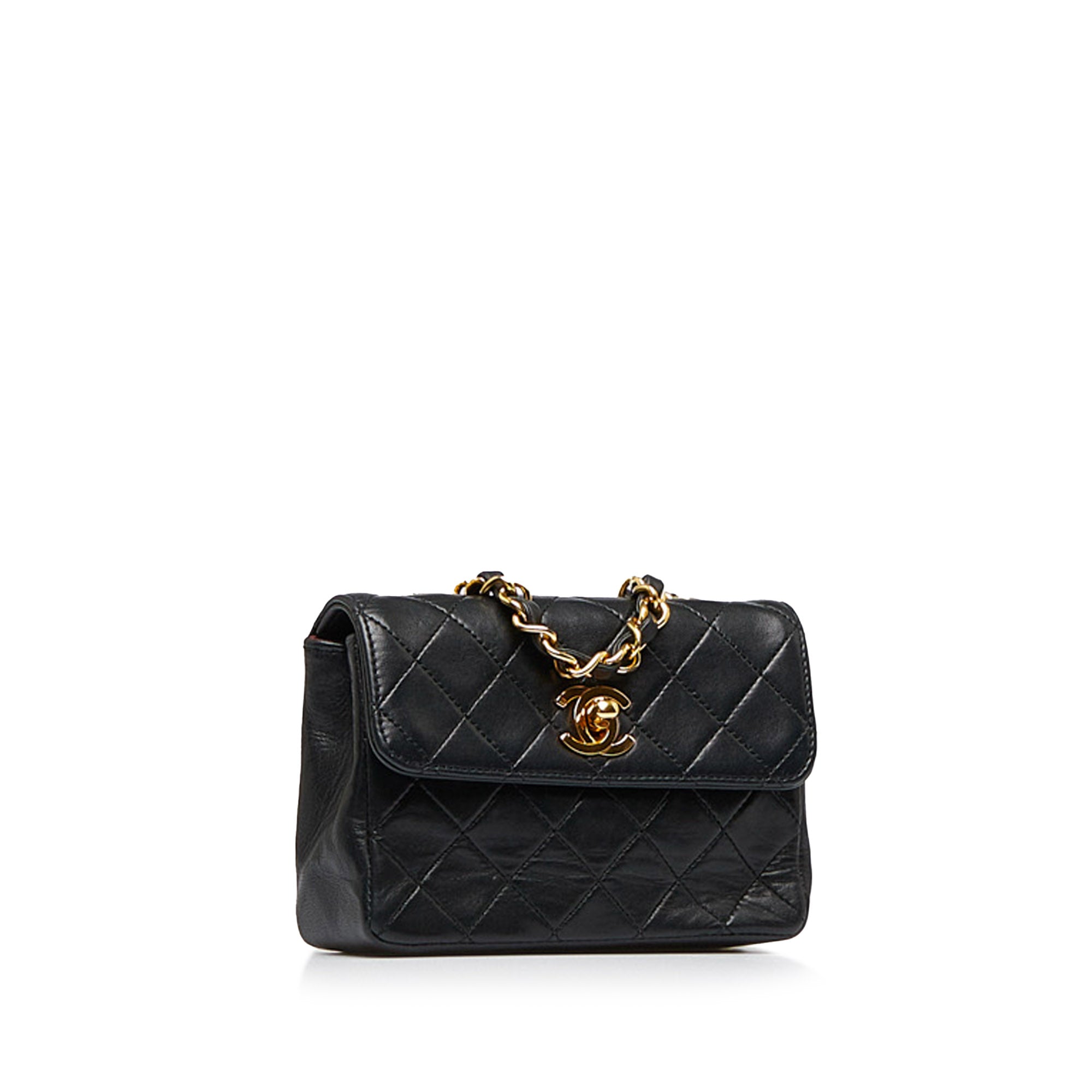 Black Chanel CLASSIC Extra Mini Classic Lambskin Leather Flap Bag, Cra-wallonieShops Revival