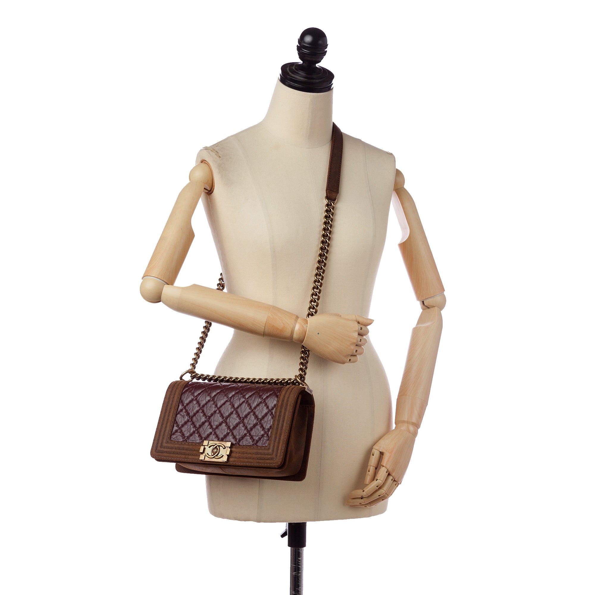 Brown Chanel Le Boy Flap Crossbody Bag - Designer Revival