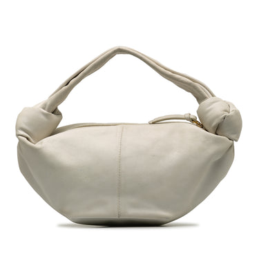 White Bottega Veneta Mini Lambskin Double Knot Bag - Designer Revival