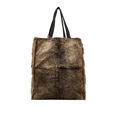 Brown Chanel Lapin Fur Tote Bag - Designer Revival
