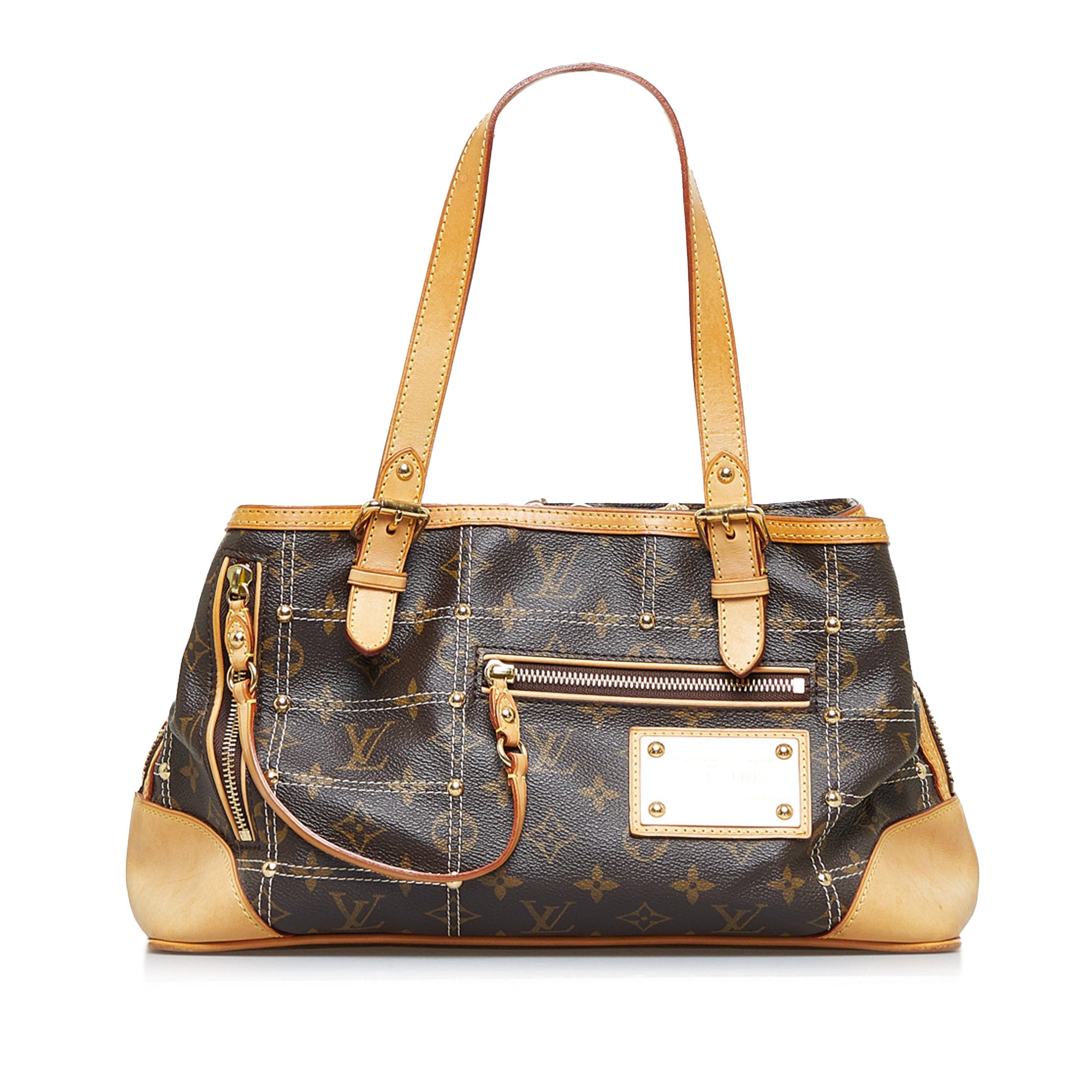 Brown Louis Vuitton Monogram Sac Riveting Shoulder Bag