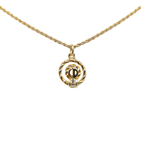 Gold Dior Gold-Tone Pendant Necklace