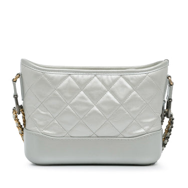 Silver Chanel Small Metallic Gabrielle Crossbody Bag - Designer Revival