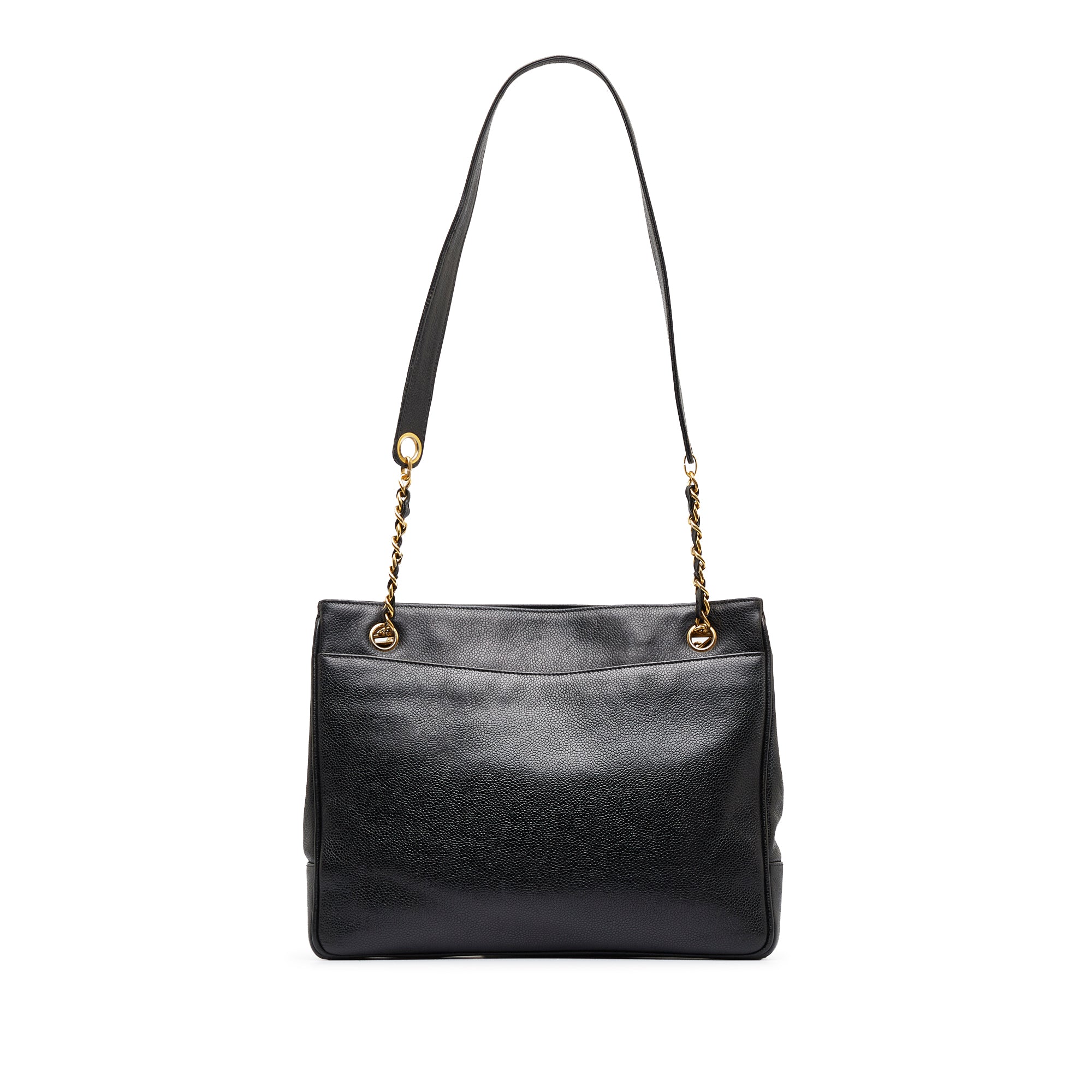 CHANEL Caviar Quilted Timeless CC Shoulder Bag Black 1279181