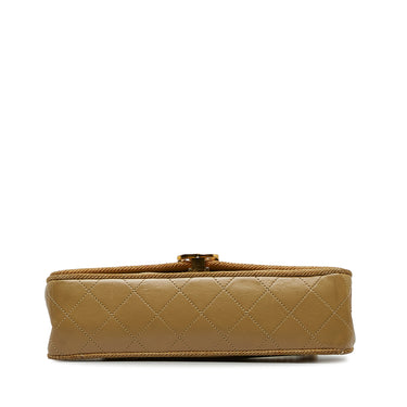 Brown Chanel Small Wave Lambskin Flap Bag - Designer Revival