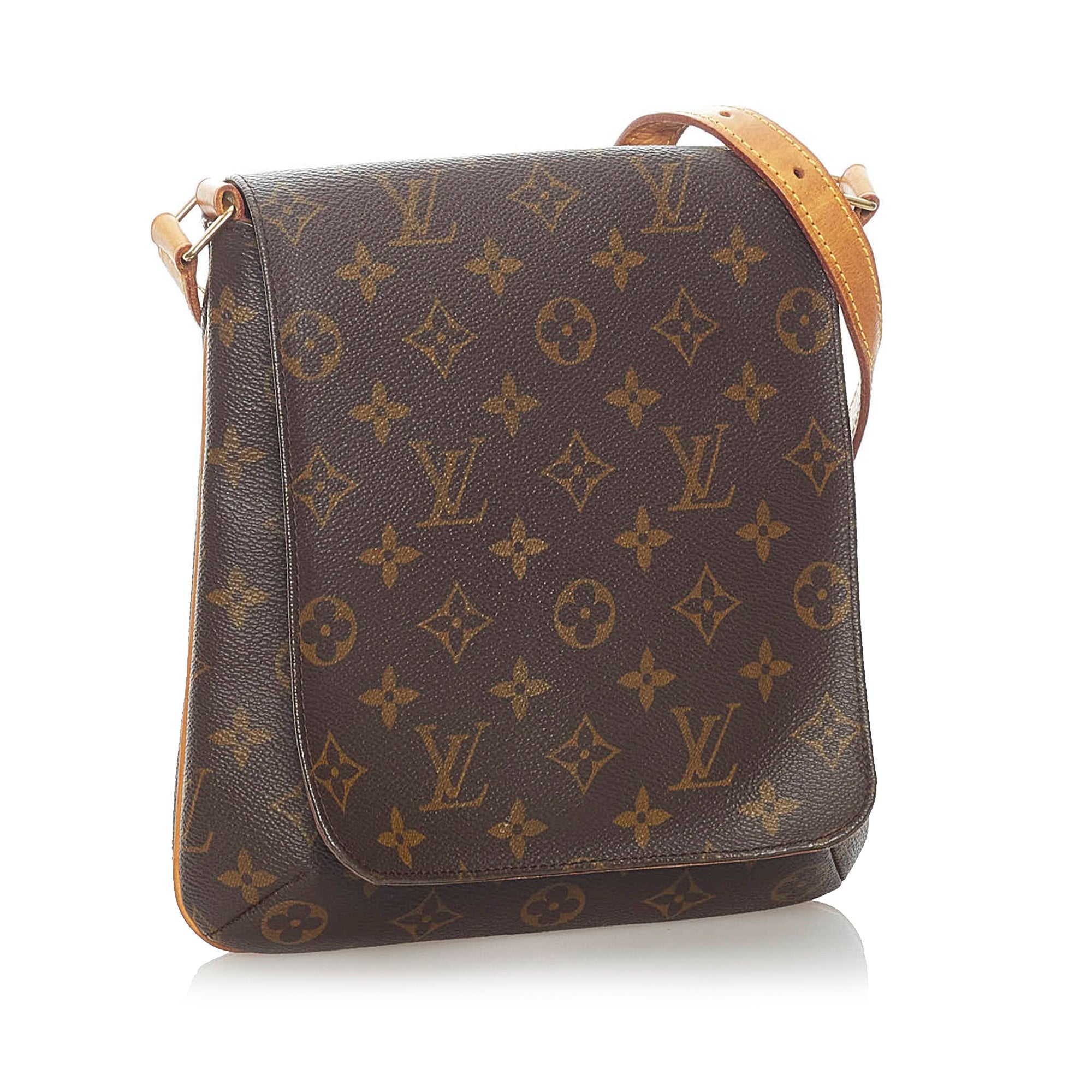 louis vuitton pre owned toupie clutch item, Brown Louis Vuitton Monogram  PM Musette Salsa Short Strap Bag