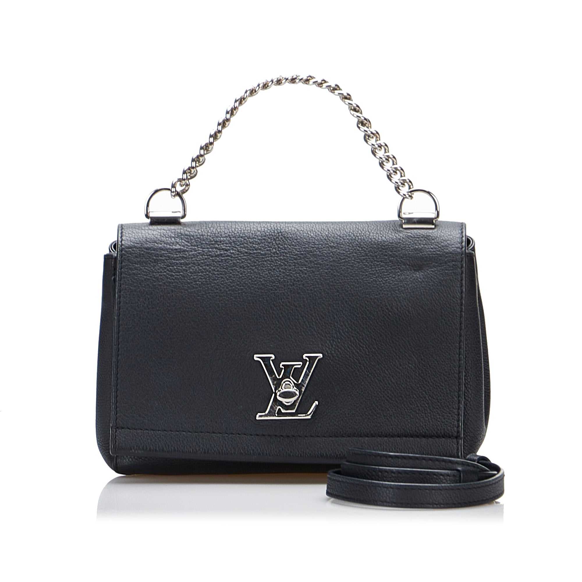 Louis Vuitton Flap Lockme II BB Noir Black in Calfskin with Silver-tone - US