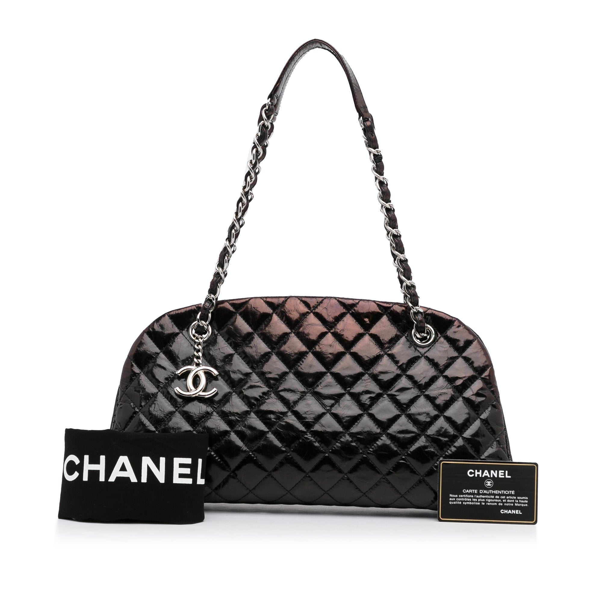 Authentic Black Chanel Boston Bag Caviar Leather