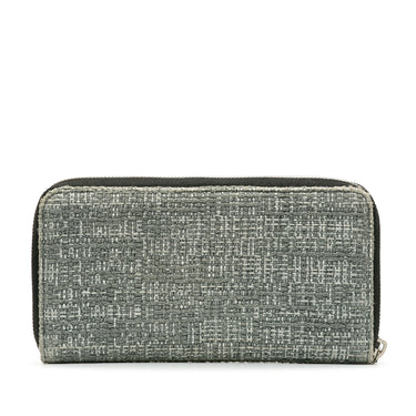 Gray Chanel Tweed Deauville Continental Wallet - Designer Revival