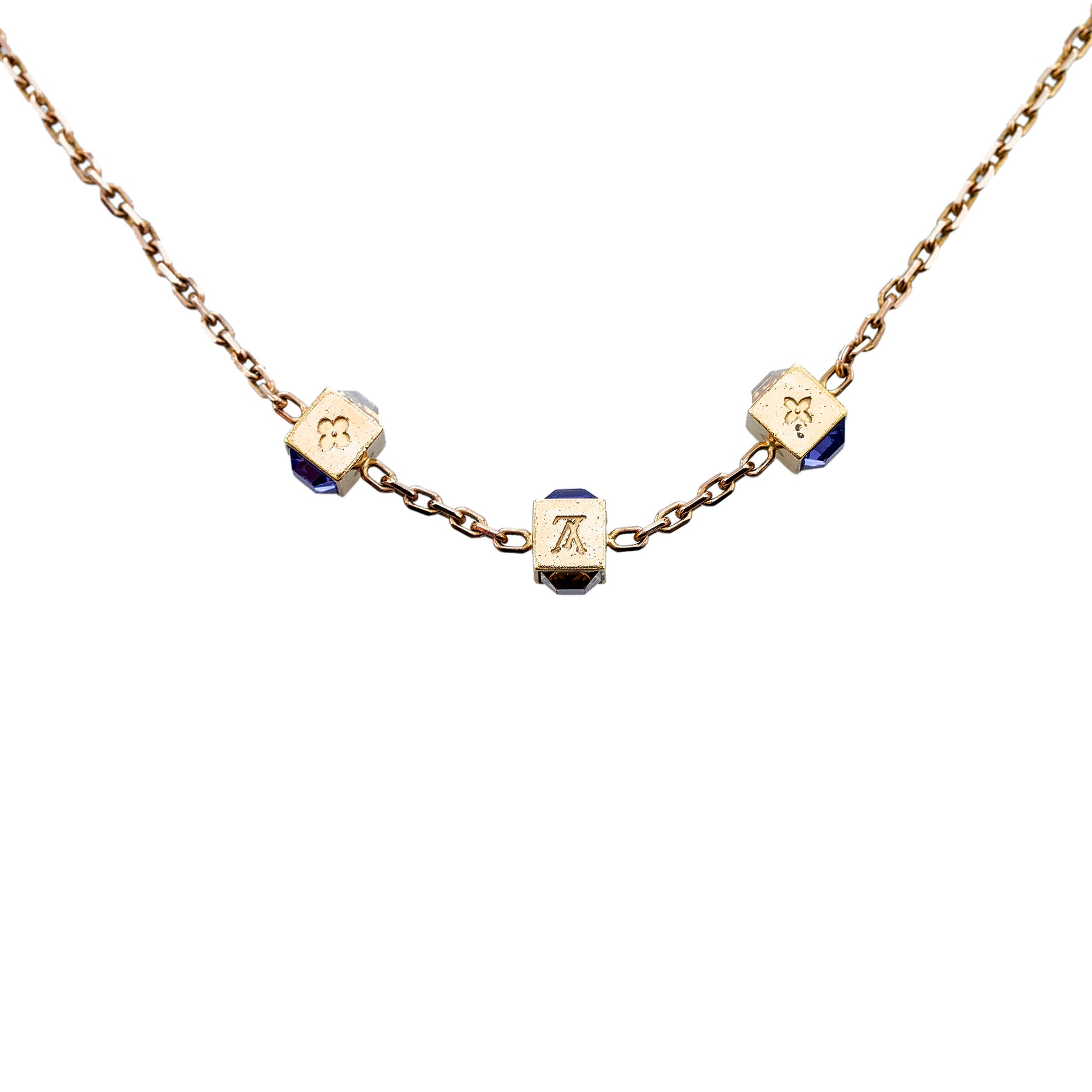 Louis Vuitton Gold Tone Gamble Necklace Golden Metal ref.98433 - Joli Closet