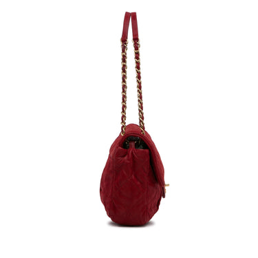 Red Chanel Coco Pleats Flap Bag - Designer Revival