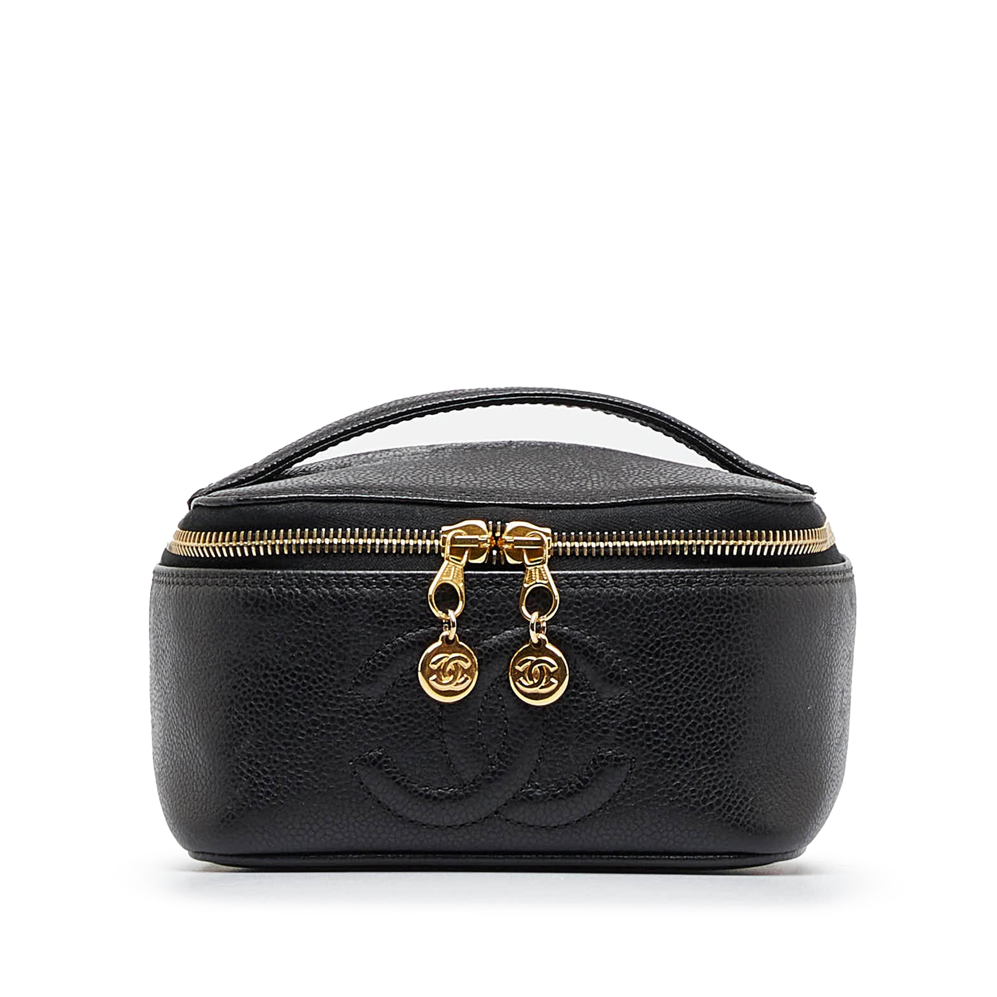 Black Chanel CC Caviar Vanity Bag, Chanel Pre-Owned CC logo skirt