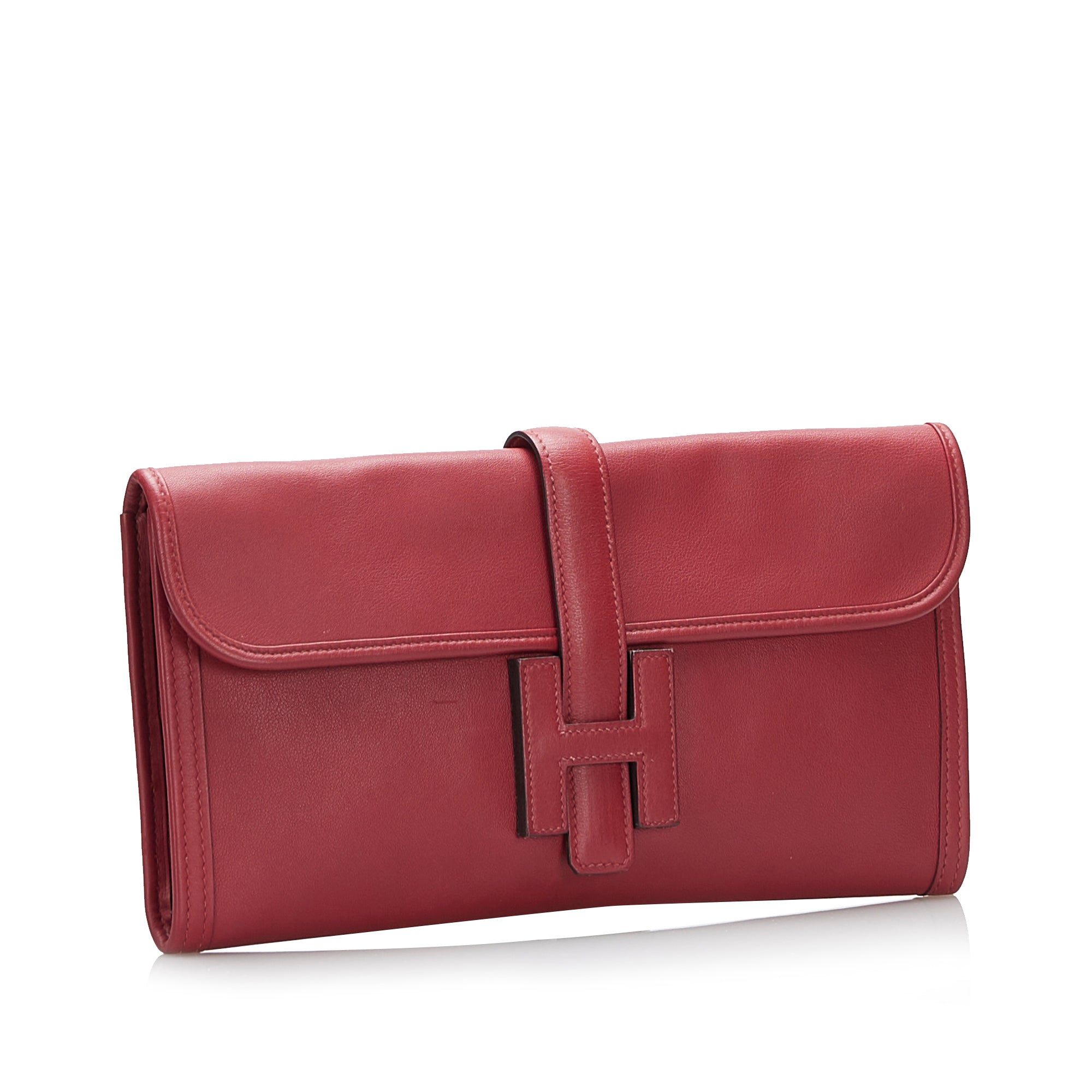 Red Hermes Swift Jige Elan Clutch Bag – Designer Revival