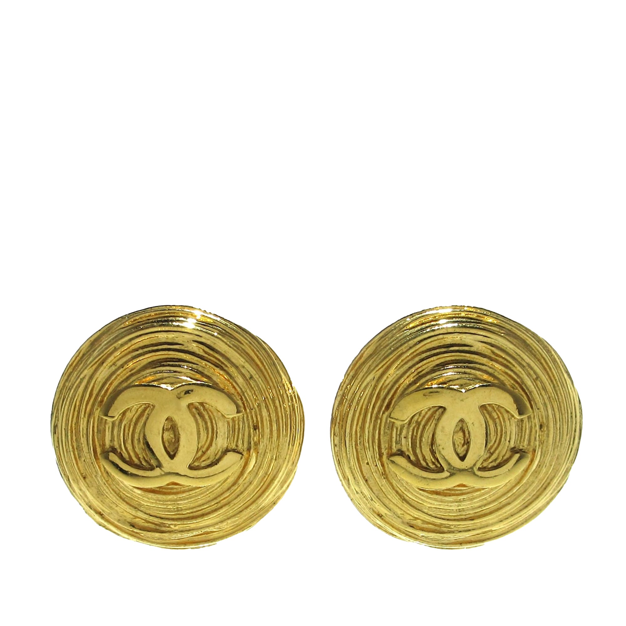 Chanel Oversized Vintage Clip Earrings, Plated In 24ct Gold, Designed As  Interlocking 'cc' Logos  Auction