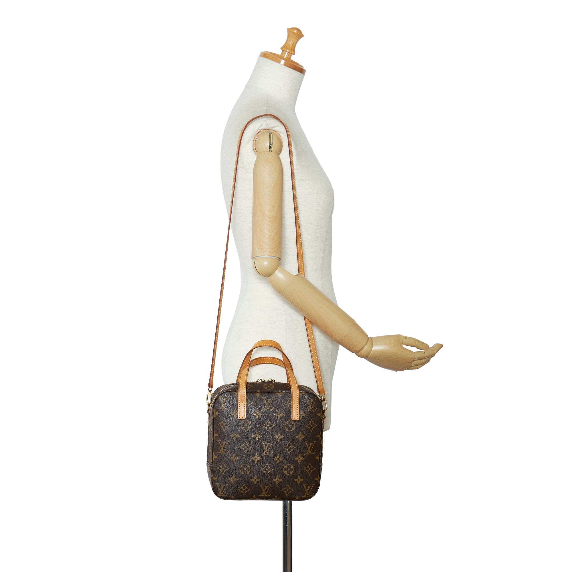 Louis Vuitton - Authenticated Spontini Handbag - Cloth Brown for Women, Good Condition