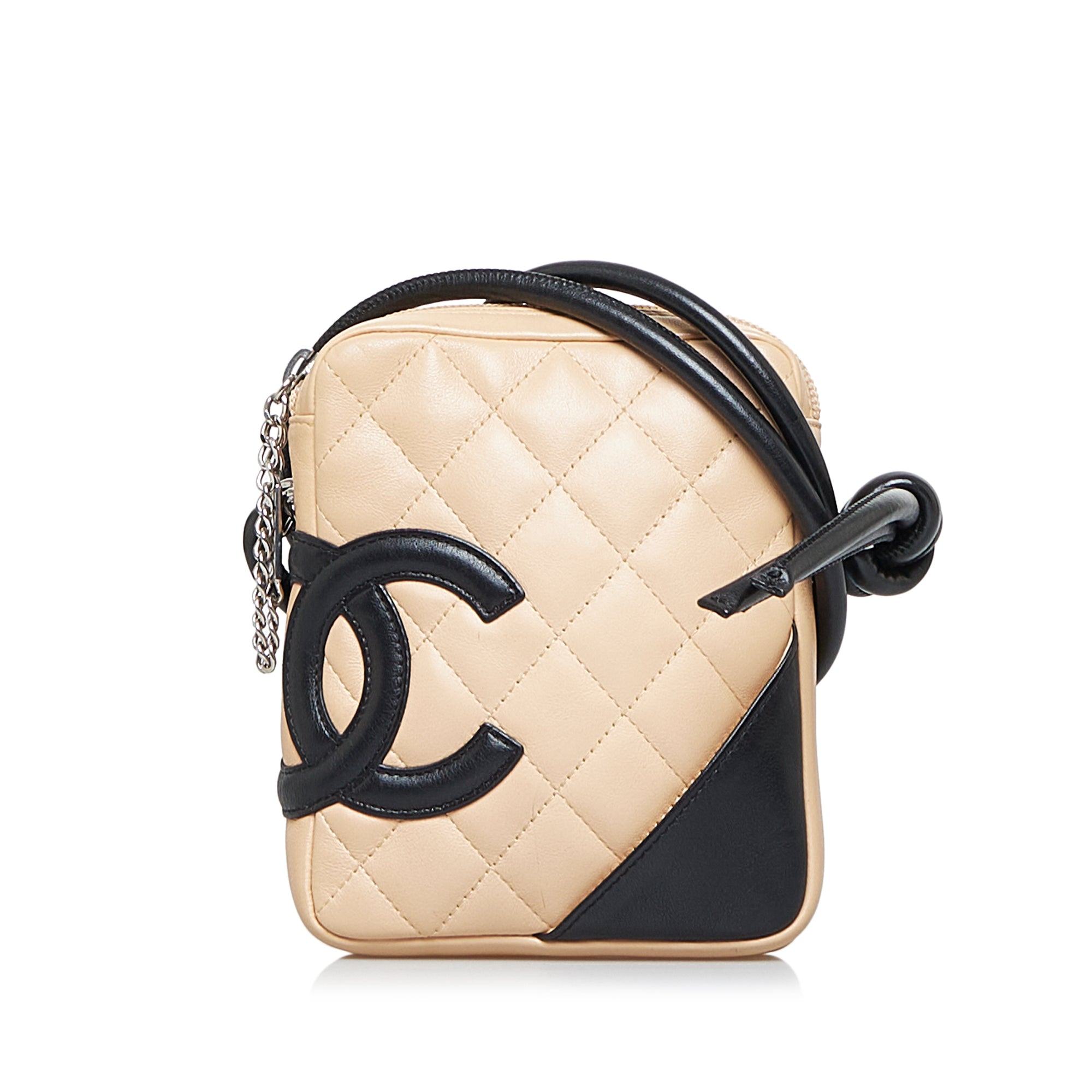 CHANEL Chanel Tote Bag Leather Camel Brown Mocha Mini Quilted Handbag Boston