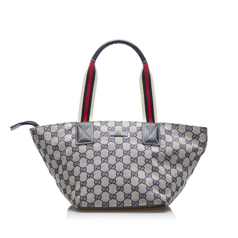 Gray Gucci GG Canvas Web Handbag