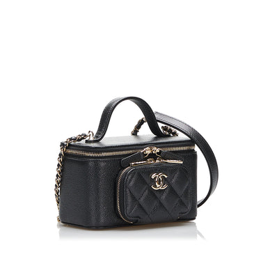 Black Chanel CC Matelasse Caviar Vanity Bag - Designer Revival