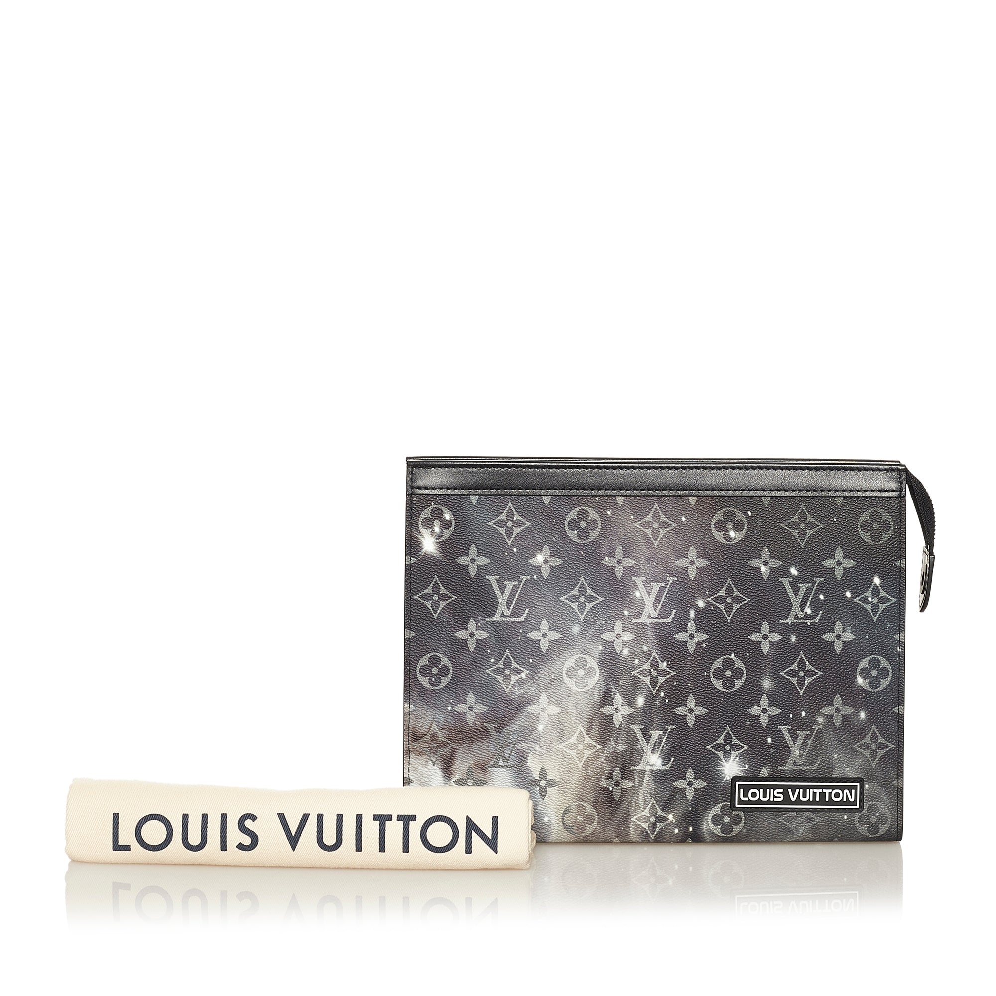 Pre-owned Louis Vuitton Brazza Wallet Monogram Galaxy Black Multicolor