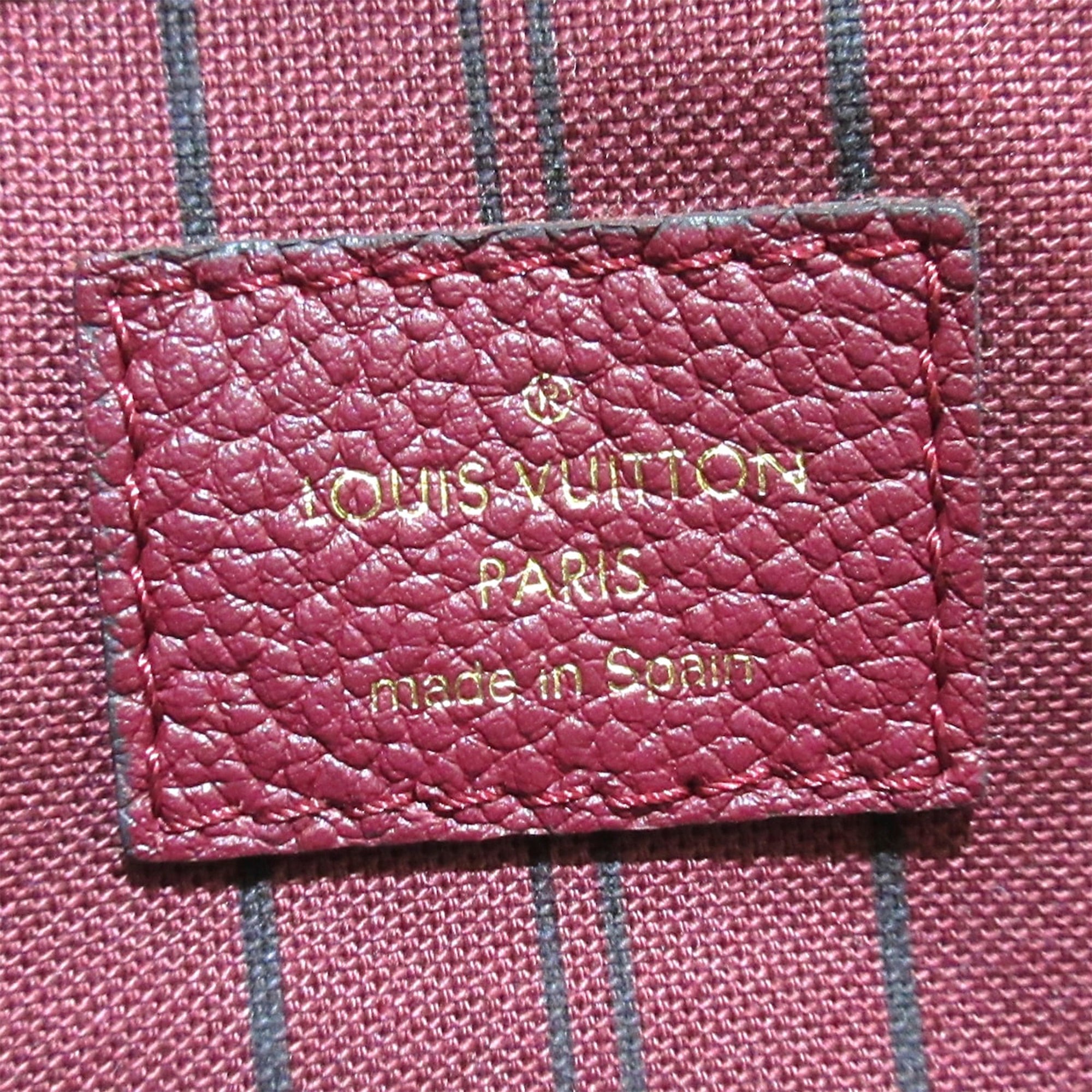 Authenticated Louis Vuitton Monogram Empreinte Pont Neuf Mini Red