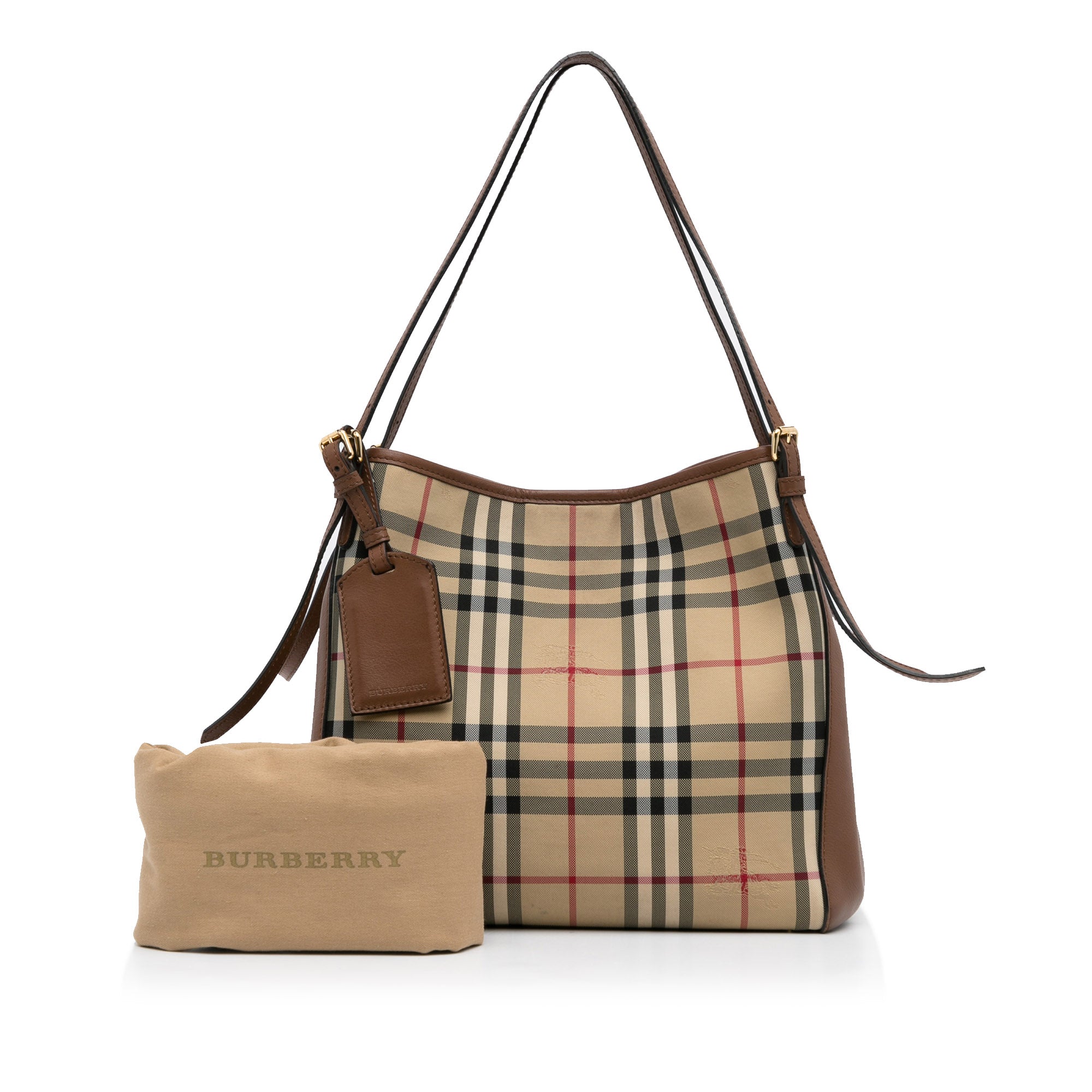 Brown Burberry Haymarket Check Canterbury Tote Bag