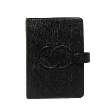 Black Chanel Caviar CC Notebook Cover - Designer Revival