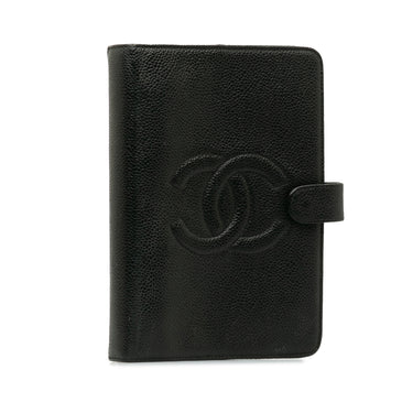 Black Chanel Caviar CC Notebook Cover - Designer Revival