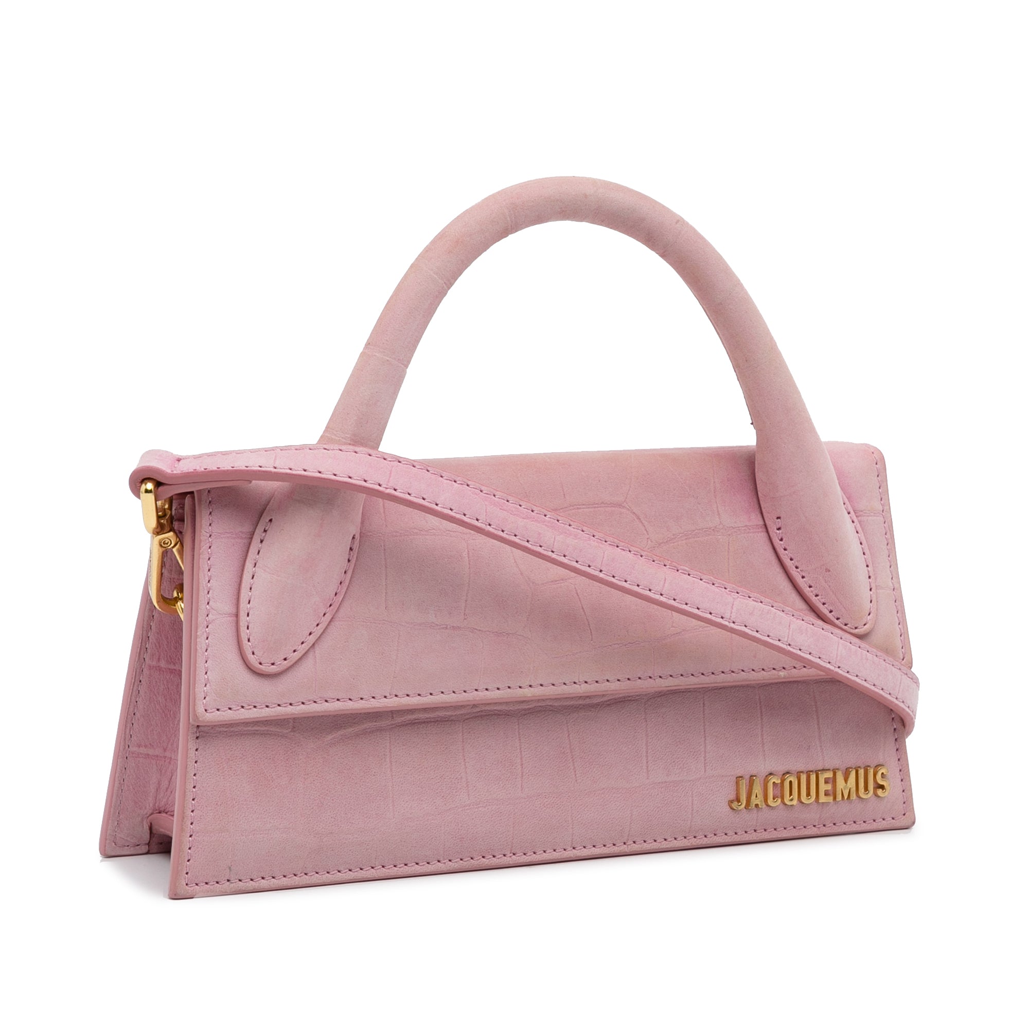 Pink Jacquemus Embossed Le Chiquito Long Satchel – Designer Revival