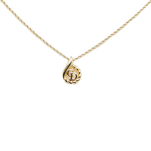 Gold Dior CD Pendant Necklace
