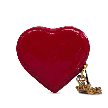 Red Louis Vuitton Monogram Vernis Heart Coin Purse - Designer Revival