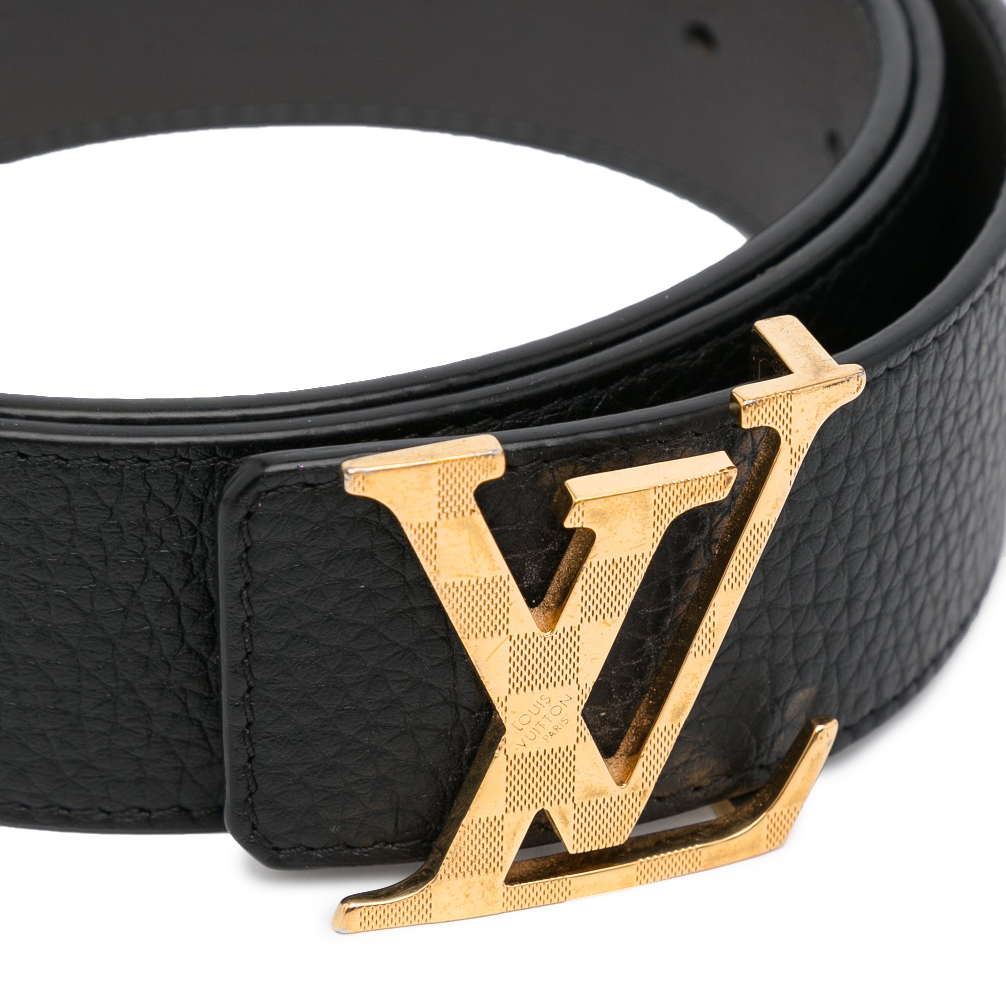 Black Louis Vuitton LV Initiales Leather Belt – Designer Revival
