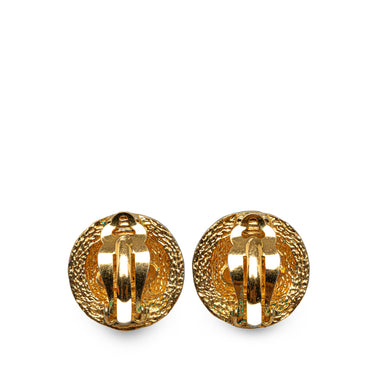 Gold Chanel CC Clip On Earrings - Designer Revival