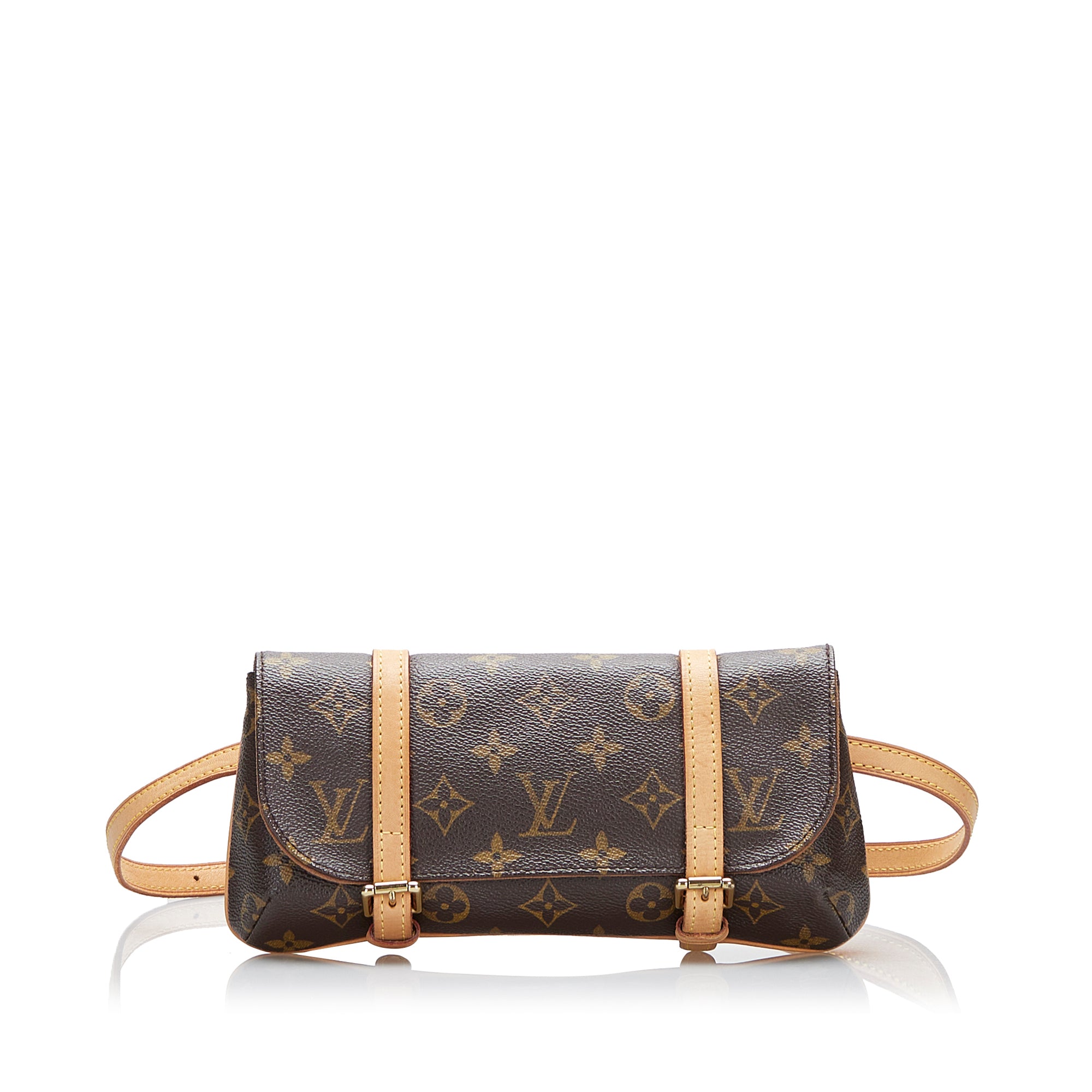 Louis Vuitton Monogram Flap Messenger Bag Brown
