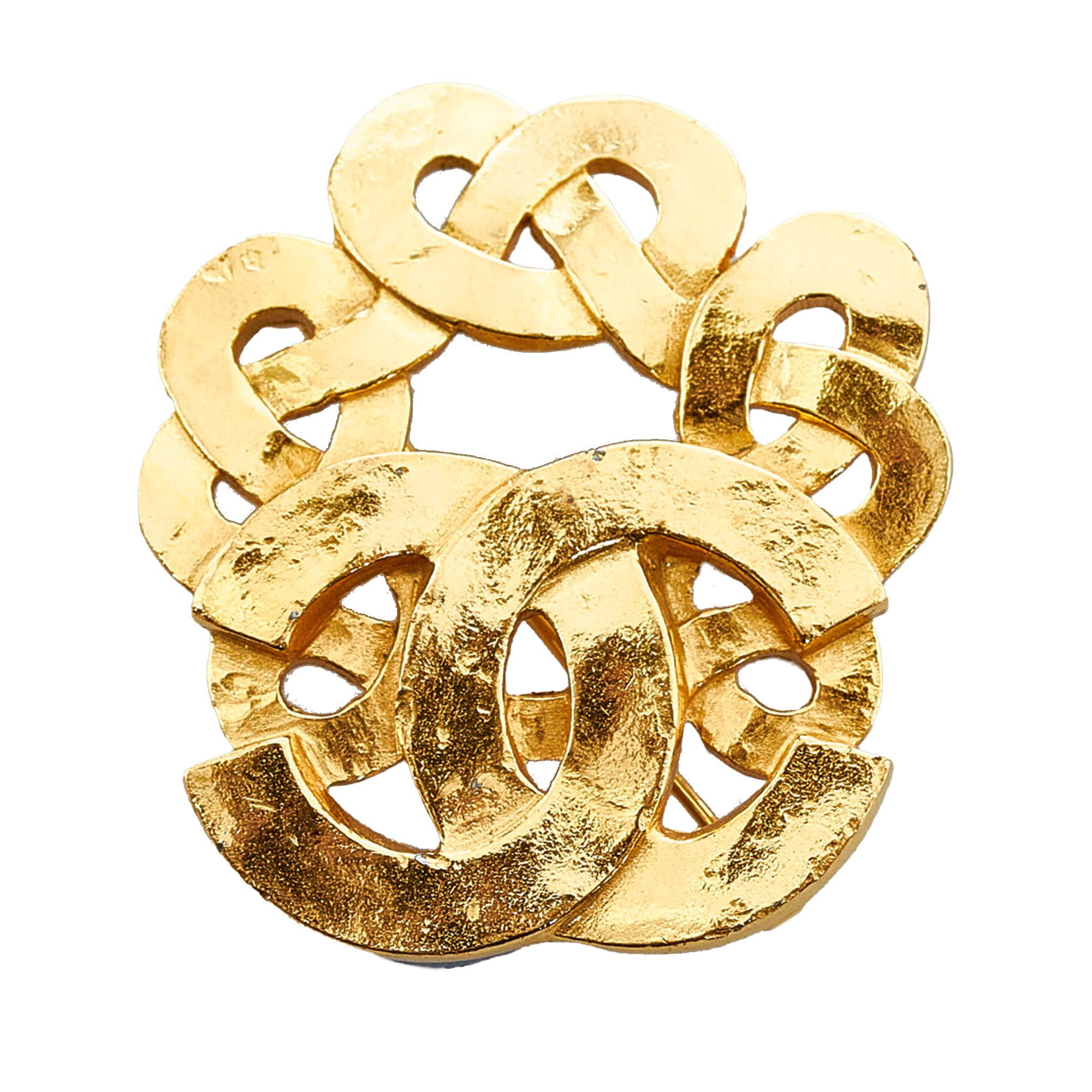 Chanel Metal Brooch With Back Pin Closure in Metallic