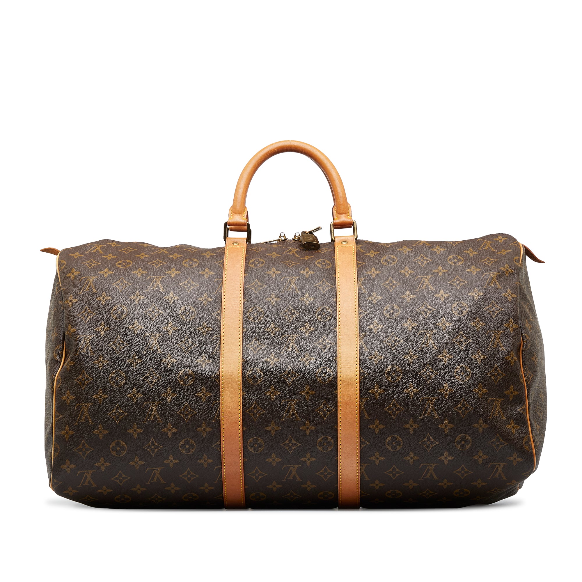 Keepall cloth travel bag Louis Vuitton Brown in Cloth - 30021716