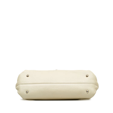 White Ferragamo Gancini Handbag - Designer Revival